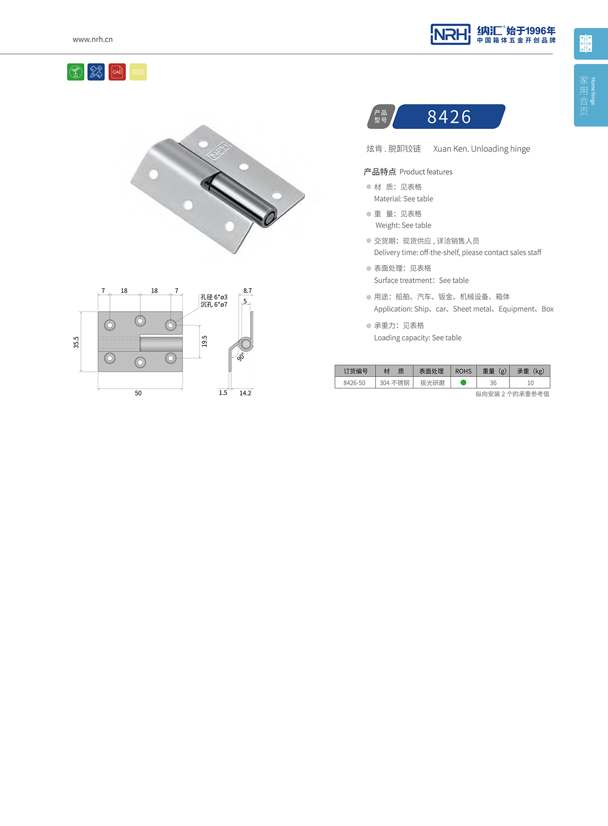  小优视频老版本/NRH 8426-50 工业五金铰链